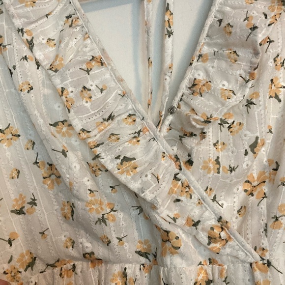 Storia Cream Smocked Mini Sundress with Flutter Sleeves - Picture 5 of 13